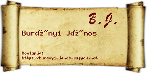 Burányi János névjegykártya